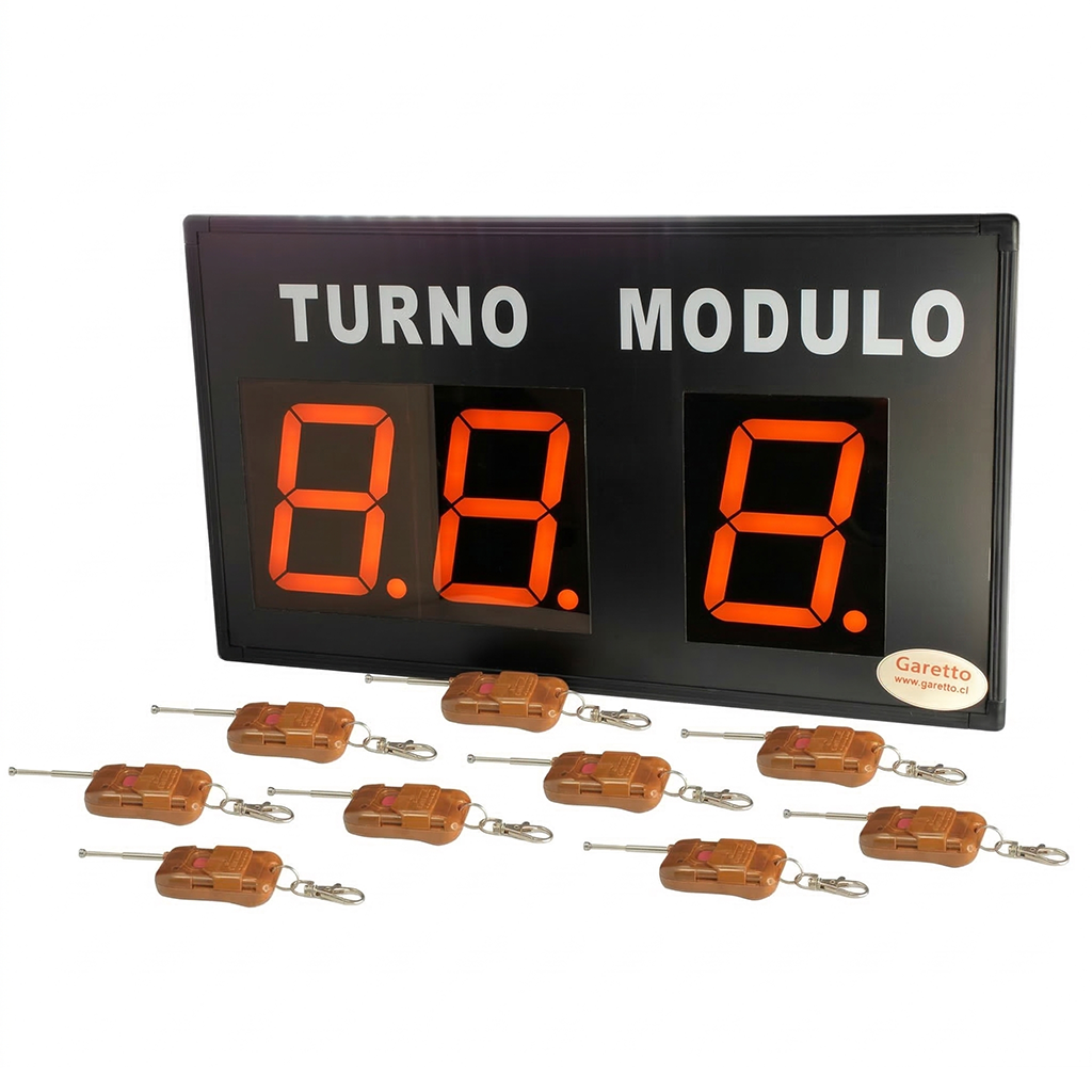 Sistema de Turnos JM Inalámbrico con 9 Pulsadores