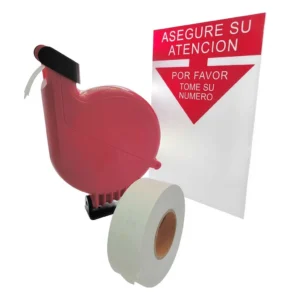 Pack Dispensador de Turnos + 2 Rollos + Placa Indicadora